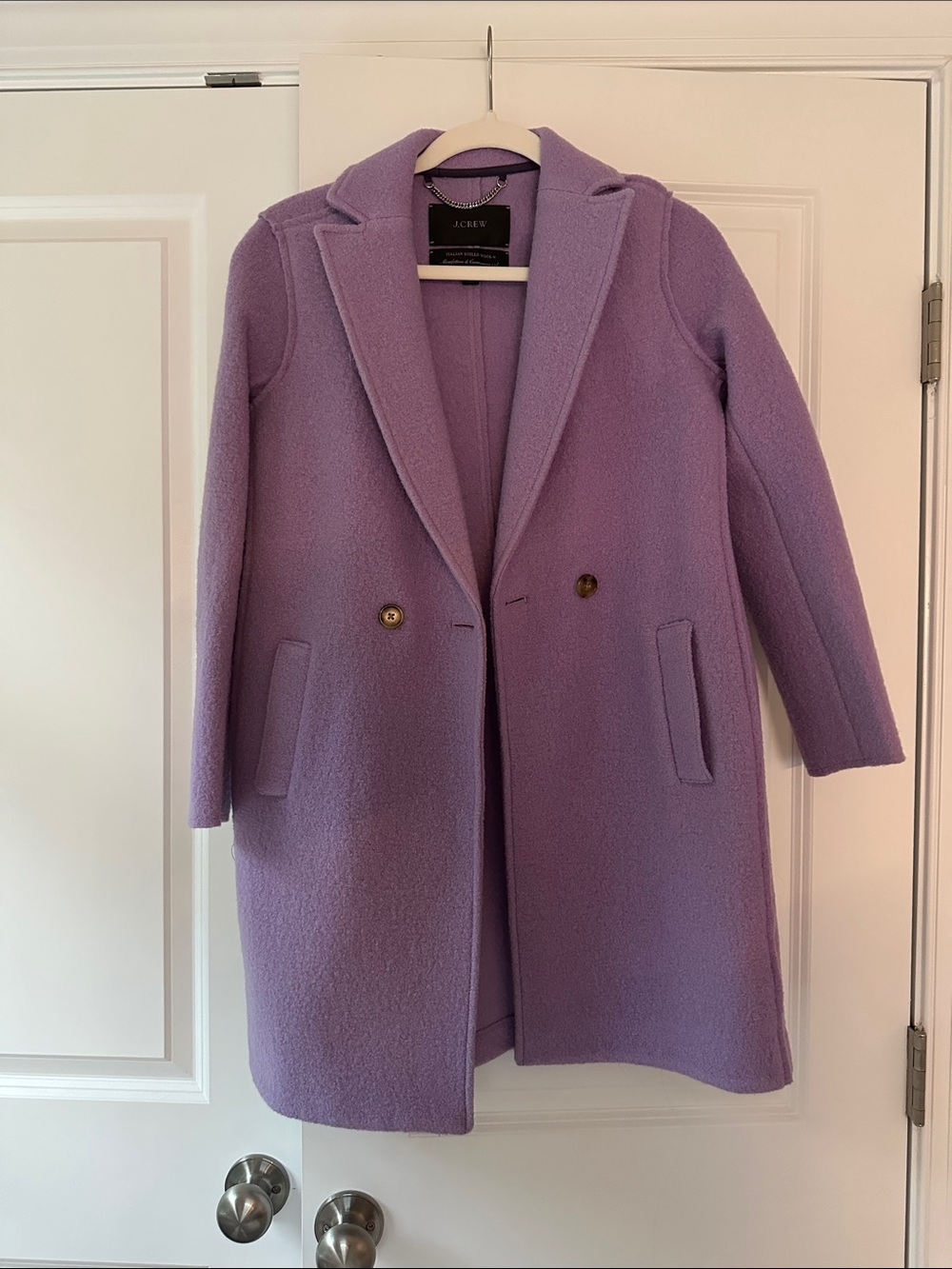 J. Crew Lavender Daphne Double-Breasted Italian Wool Pea Coat
